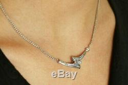 0.55pts Art Deco Vintage Diamond Necklace Value Piece In 14k White Gold