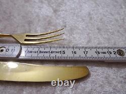 10 pieces Antique Art Nouveau Silver Plated Gilded Vintage Fruit Cutlery