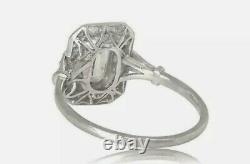 14k Gold White Fn 925 Engagement Perfect Vintage Art Deco Ring 2ct Diamond