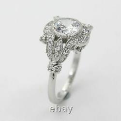 1.25ct Moissanite Vintage Art Deco Sterling Silver Ring