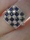 1.35 Cts Diamonds Sapphires Vintage Art Deco Edward 925 Silver Engagement