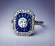 2.10ct Moissanite Round Art Deco Vintage Engagement Ring Solid 14k White Gold