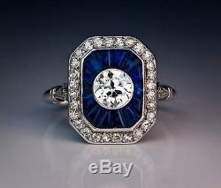 2.10ct Moissanite Round Art Deco Vintage Engagement Ring Solid 14k White Gold