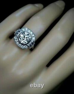 2.36 Ct Diamond Perfect Vintage Art Deco Engagement Engagement Ring 14k White Gold Plated