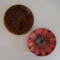 2 Ceramic Plates Biscuit Handmade Art Deco New Vintage Pn France