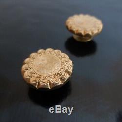 2 Gold Cuff Buttons Jewelry Vintage Jewelry Art Nouveau Deco France N4041