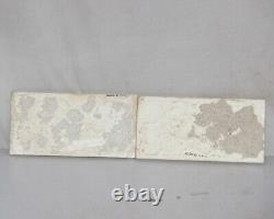 2 PC Vintage Embossed Flower Art Nouveau Architecture Tiles, Japan 10723