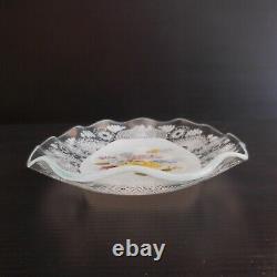 2 crystal glass vintage art nouveau kitchen table decor ramekin dishes N3926