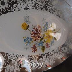 2 crystal glass vintage art nouveau kitchen table decor ramekin dishes N3926