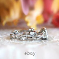2ct Diamond Princess Vintage Art Deco Vintage Engagement Ring 14k White Gold Fn