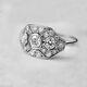 2ct Vintage Diamond Antique Engagement Art Deco Ring Grappe 14k White Gold Sur