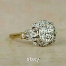 2ct Vintage Diamond Circa Ancient Art Deco Engagement Ring 14k Yellow Gold On