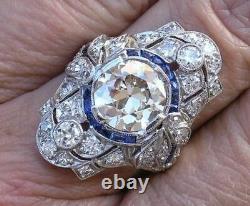 3.00 Ct Art Deco Ancient Oec Round Vintage Engagement Ring 925 Sterling Silver