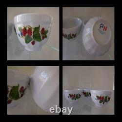 3 Ceramic Porcelain Bowls Afibel Design Art Nouveau 20th Vintage Pn France N109