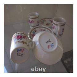 3 Cups Coffee Ceramic Porcelain Vintage Art New Decoration Design Pn France N59