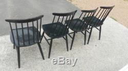 4 Chairs Series Wooden Vintage Fanett Of The Year Tapiovaara 60s Scandinavian