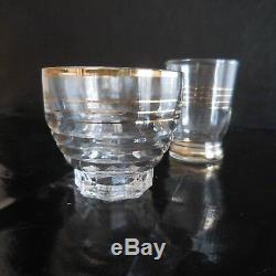 4 Glasses Cups Edging Gold Fine Art Deco Design Twentieth Vintage Made In France N3152