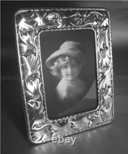 925 Sterling Silver Antique Vintage Art Nouveau Leaves Photo 15x19 CM (V1)