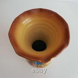 Amphora Ceramic Terracotta Vase Hand Made Vintage Art Nouveau France N4422