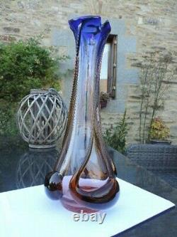 Ancien Cristal Vessel Blowed Vessel Form Art New Vintage Glass Vessel Crystal