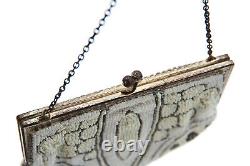 Ancient Art Nouveau Evening Bag with Vintage 1910s Bead Embroidery