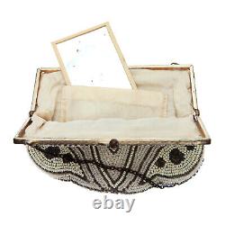 Ancient Art Nouveau Evening Bag with Vintage 1910s Bead Embroidery