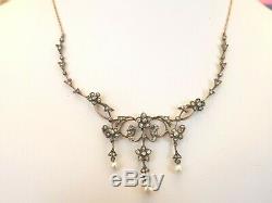 Ancient Gold Necklace Diamond Beads Victorian Vintage Gold Necklace With Beads