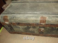 Ancient Malle Box Quick Travel Vintage Wood Retro 1900.68 X 34 X 26,5 CM