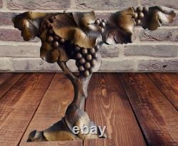 Ancient Sculpture Made Main Period Art Nouveau Vine Grape Cluster Vintage D