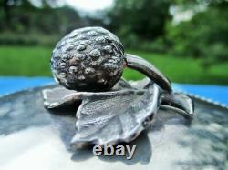 Ancient Swallow Strawberry 19th Century Silver Art New Ancient Sugar Bowl Fra