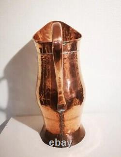Ancient Vintage Copper Umbrella Holder Large Pitcher Coal Bucket H. 50 cm