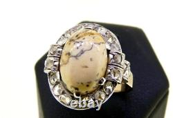 Antique Art Nouveau 18K Solid Gold Ring with Vintage Diamond from the 1910s