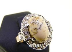 Antique Art Nouveau 18K Solid Gold Ring with Vintage Diamond from the 1910s