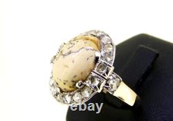 Antique Art Nouveau 18K Solid Gold Ring with Vintage Diamond from the 1910s