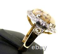 Antique Art Nouveau 18K Solid Gold Ring with Vintage Diamond from the 1910s