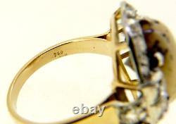 Antique Art Nouveau 18K Solid Gold Ring with Vintage Diamond from the 1910s