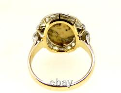 Antique Art Nouveau 18K Solid Gold Ring with Vintage Diamond from the 1910s