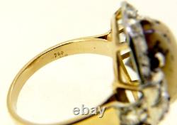 Antique Art Nouveau 18K Solid Gold Vintage Diamond Ring from the 1910s