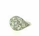 Antique Art Nouveau 18k White Gold Vintage Ring With 800 Diamonds 2.1 Ct