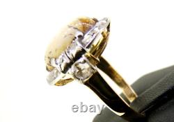 Antique Art Nouveau Gold 18k Massif Ring With Vintage Ans'10 Diamond