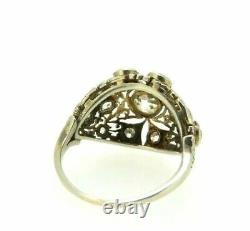 Antique Art Nouveau Solid 18k Gold Vintage Ring with 2.2 CT Diamond in Total