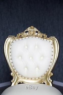 Antique Gold Baroque Chair Cushion Blanc Massif Chippendale Style Vintage Art