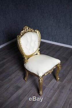 Antique Gold Baroque Chair Cushion Blanc Massif Chippendale Style Vintage Art