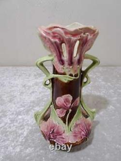 Antique Style Art New Design Majolique Floral Vintage Vase À 1900 21 CM