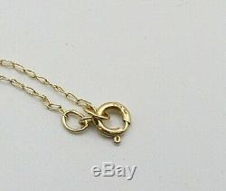 Antique Vintage 14k Gold Chain & Art Nouveau Enamelled Pearl Thought Necklace