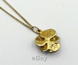 Antique Vintage 14k Gold Chain & Art Nouveau Enamelled Pearl Thought Necklace