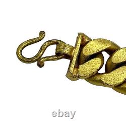 Antique Vintage Art New 14k Gold Filled Gf Curve Chain Heavy Bracelet 69.6g