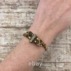 Antique Vintage Art New 14k Gold Filled Gf Etruscan Bracelet 11.9g