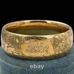 Antique Vintage Art New 14k Gold Filled Gf Monogram Wedding Bracelet 51.4g