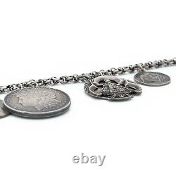 Antique Vintage Art New 925 Sterling Religious Silver Charming Giant Bracelet